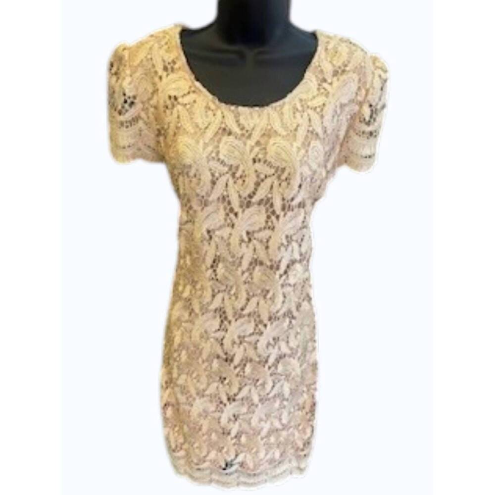 NEW MICHAEL K women's karla pearl embellished dress in gold